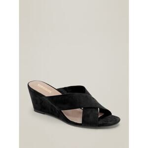 Old Navy Faux-Suede Cross-Strap Wedge Sandals - Lightly Worn